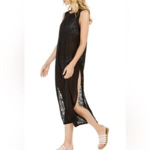 Calvin Klein Burnout Maxi Black Swim Cover-Up Dress size S/M